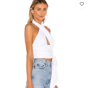 Superdown Jennifer Wrap Top in White - XS